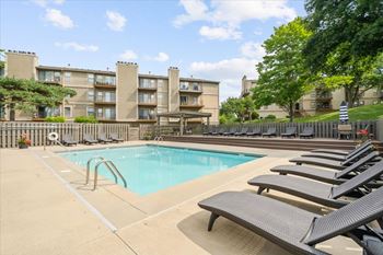 Lounge chairs by the pool